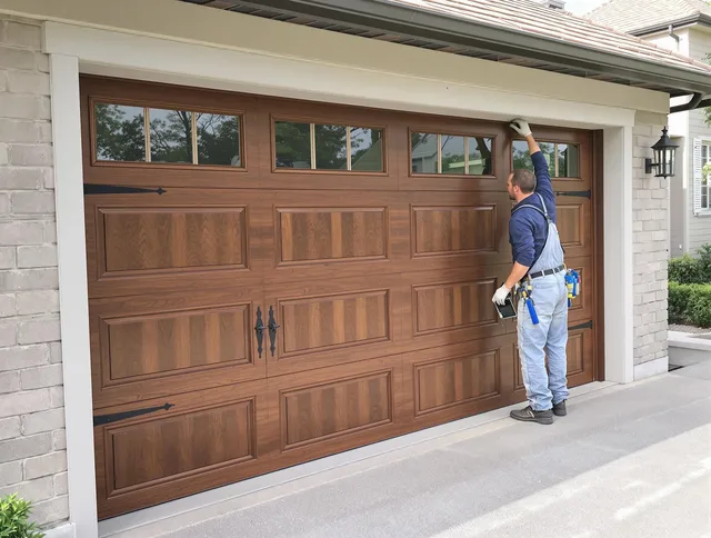 Custom garage door showcase by Fallbrook Garage Door Repair in Fallbrook