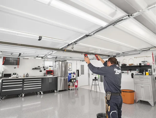 Overhead garage door repair service by Fallbrook Garage Door Repair in Fallbrook