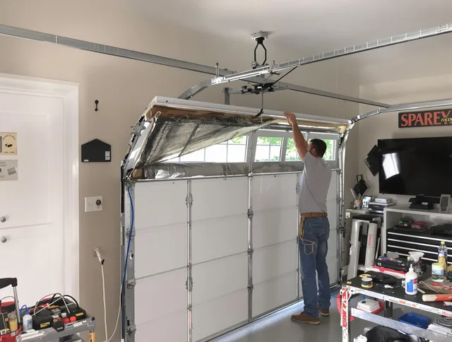 Garage door section replacement by Fallbrook Garage Door Repair in Fallbrook